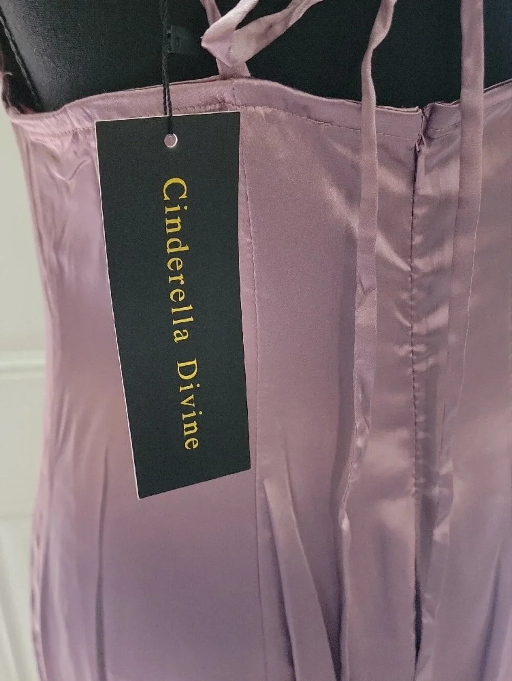 Satin Maxi Slip Dress in Dusty Rose with Front Slit